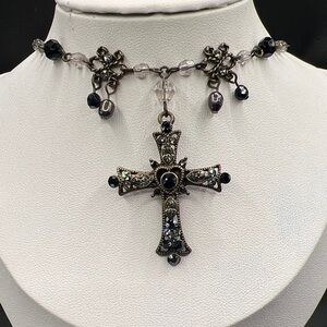 Victorian Trading Company Rhinestone Cross Necklace